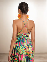 Load image into Gallery viewer, Sexy Print V Neck Slip Dress Women N6C247