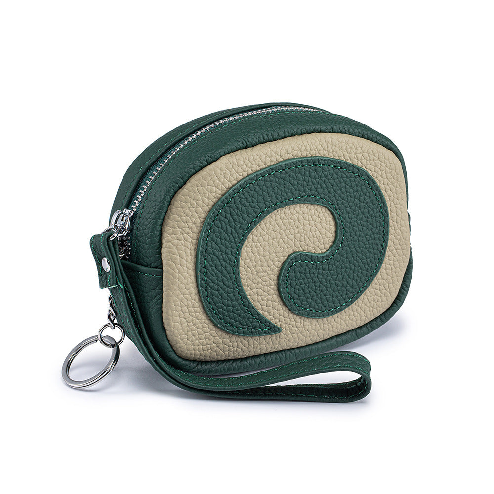 Women's Top-Grain Leather Swiss Roll Coin Purse N6J234