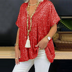 Load image into Gallery viewer, Womens Urban Sparkle V Neck Top Multi N25A058
