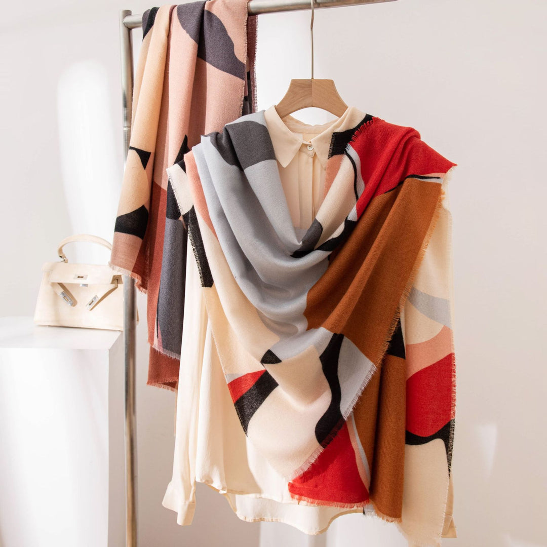Marbled Faux Cashmere Wrap  M5A177