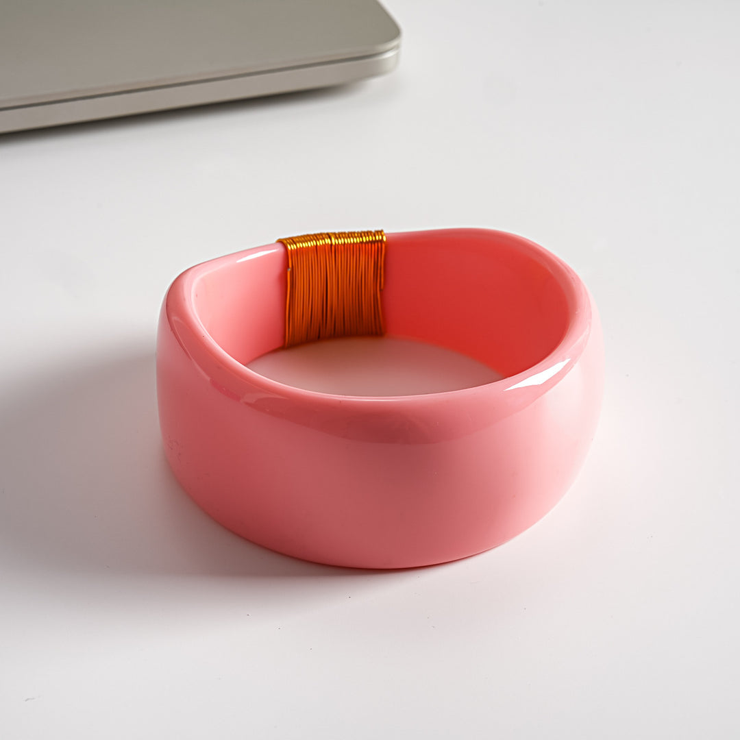 Vintage Resin Ombré Circle Geometric Bangle Women N6H083