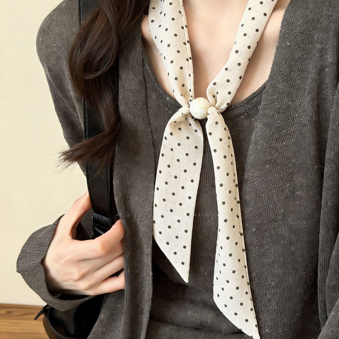 Womens Korean Polka Dot Beaded Scarf Necklace N6K277