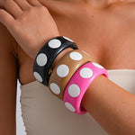 Load image into Gallery viewer, Dopamine Resin Round Polka Dot Bangle Women N6H079