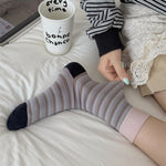 Load image into Gallery viewer, Retro Stripe Mid Calf Socks Women Multiple Colors M5A005