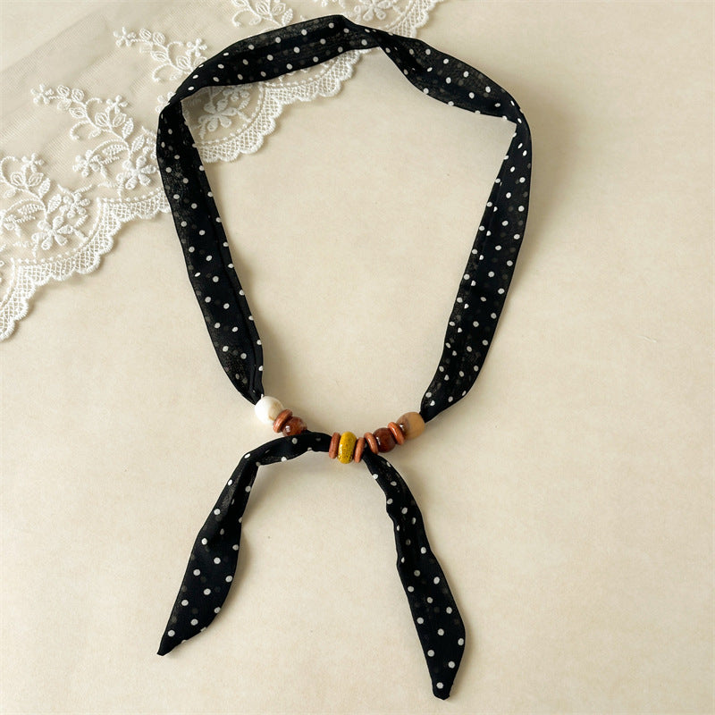 Retro Paisley Beaded Scarf Choker Necklace Women N6D006
