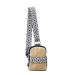 Load image into Gallery viewer, Hand Woven Straw Vertical Crossbody Bag Zippered S5P371
