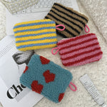 Load image into Gallery viewer, Plush Heart Coin Purse Makeup Bag Key Wallet S5P869