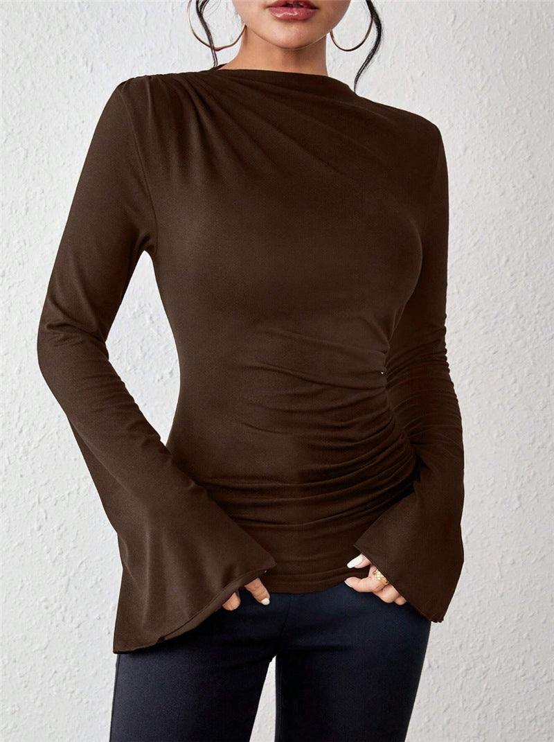 Puff Sleeve Ruffle Detail T-shirt Women N6C322
