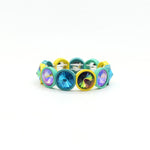 Load image into Gallery viewer, Enamel Flower Bangle Color Crystal Glass Stove S5P031