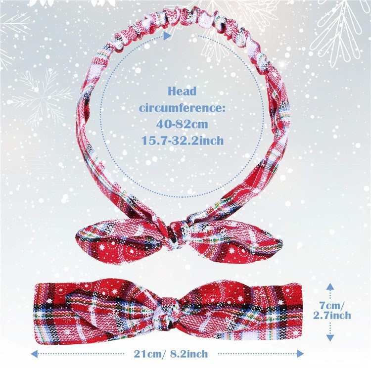 Womens Christmas Plaid Bow Headband N6K123