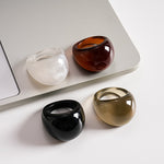 Load image into Gallery viewer, Vintage Resin Ombré Circle Geometric Ring Women N6H093