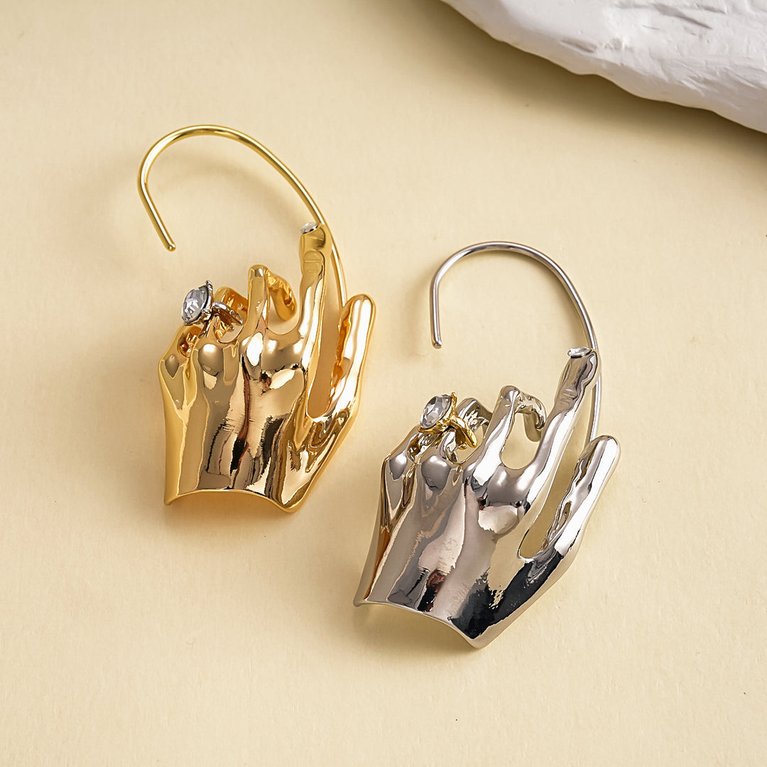 Womens Single Piece Rhinestone Hand Ear Cuff N6K155