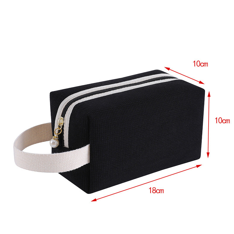 Corduroy Portable Large Capacity Makeup Bag N6E178