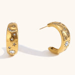 Load image into Gallery viewer, Star Moon Bracelet Steel White Crystal Microset S5P247