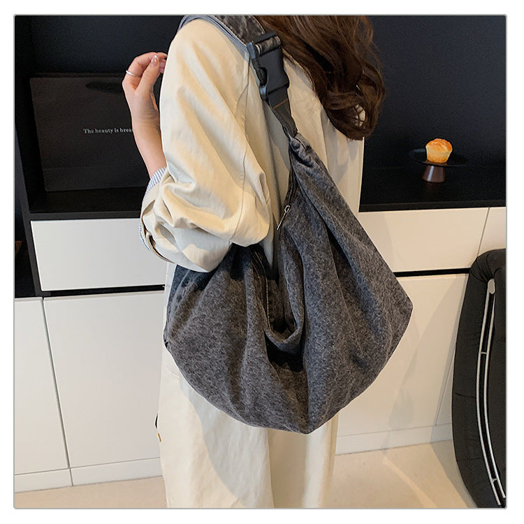 Women's Washed Denim Crossbody Shoulder Bag N6J196