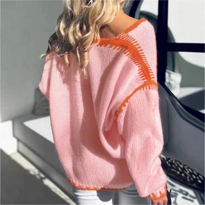 Contrast Tie Cardigan Lightweight Pink N5Z884