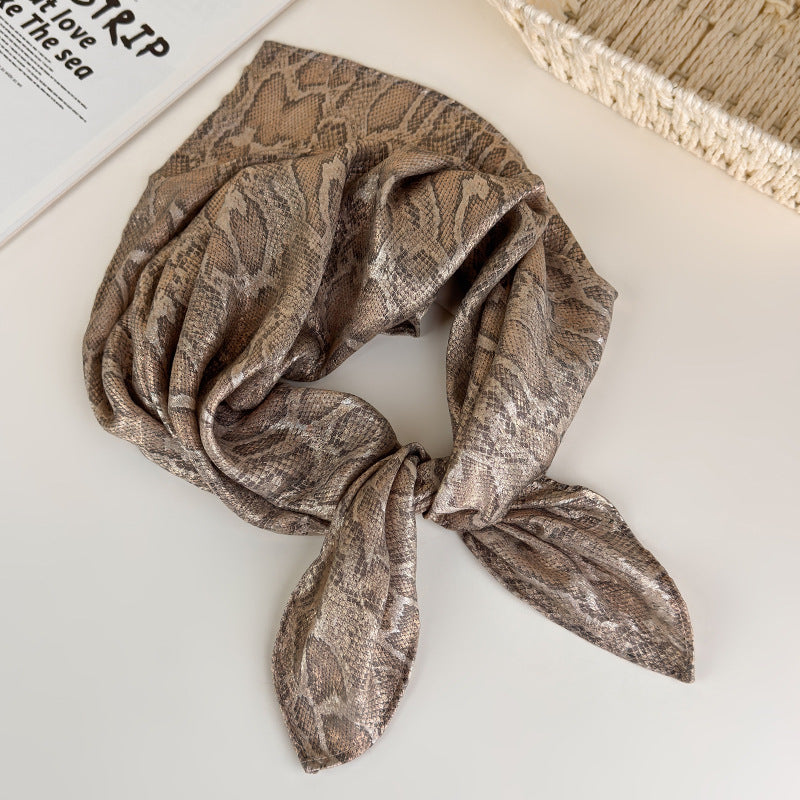 Cool Metallic Snake Print Retro Head Wrap Women N6H109