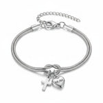 Load image into Gallery viewer, MUM Heart Cross Link Bracelet Women N6D525
