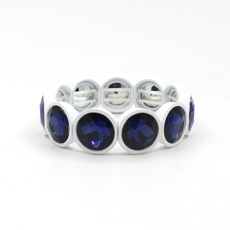 Enamel Flower Bangle Color Crystal Glass Stove S5P031