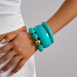 Load image into Gallery viewer, Oversized Acrylic Ombré Beaded Bangle Set 3-Piece N6H077