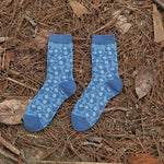 Load image into Gallery viewer, Vintage Blue Ethnic Style Mid-Calf Cotton Socks Women N6H020
