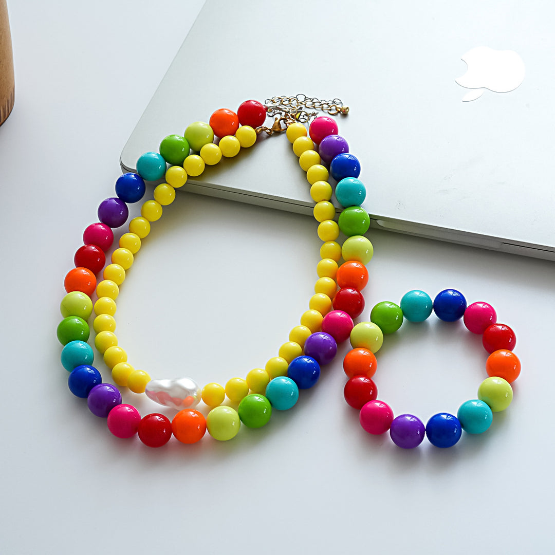 Dopamine Acrylic Pearl Geometric Choker Necklace N6H102
