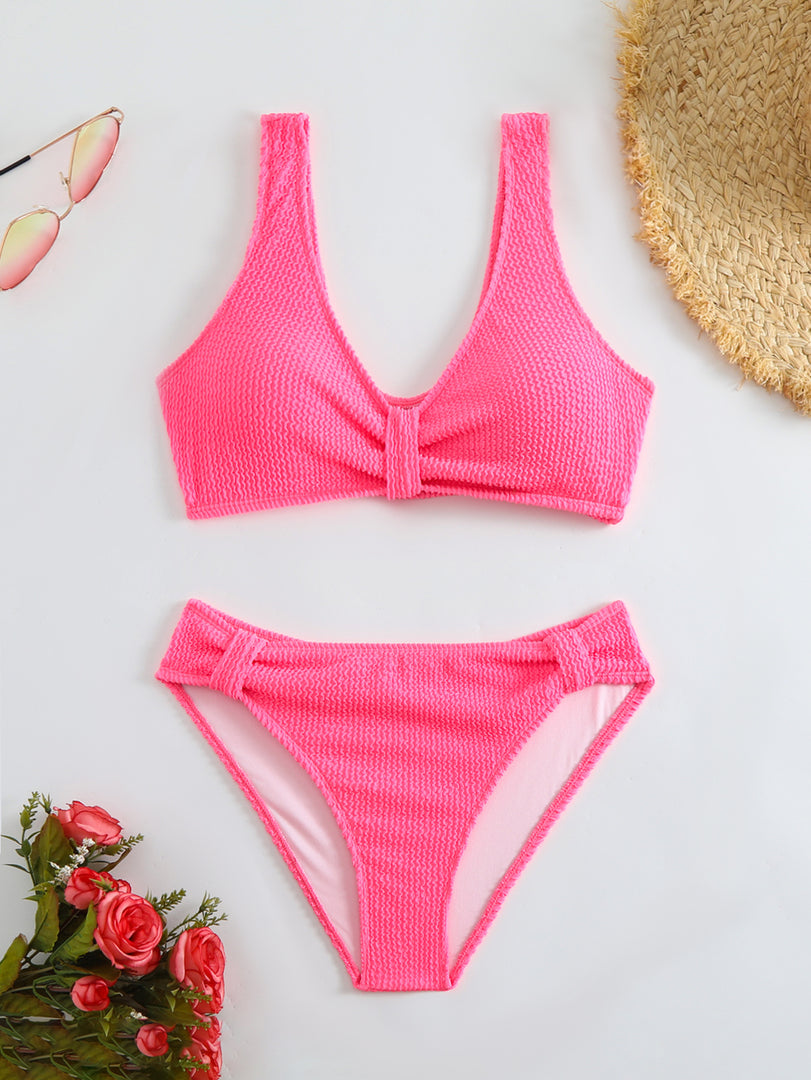 Solid Color Bikini Swimsuit Set Women N6C286