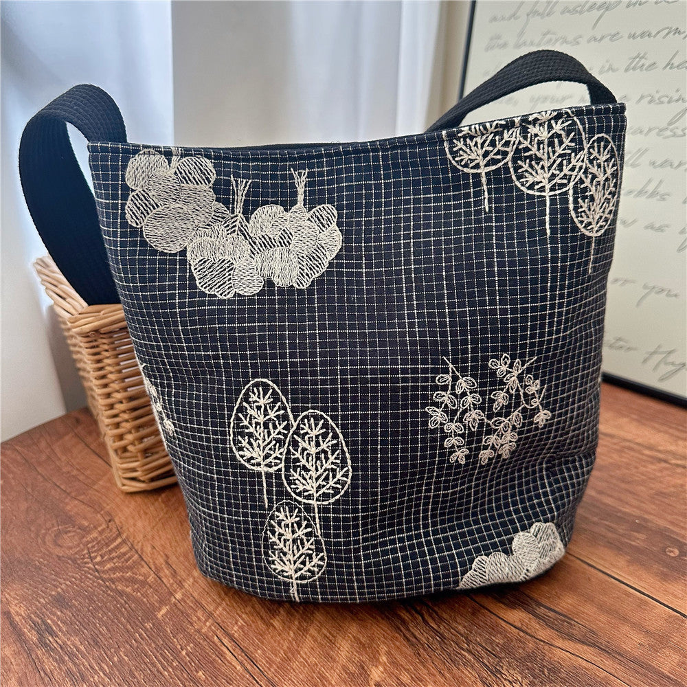 Cotton Handmade Embroidered Easter Egg Bucket Bag N6F124