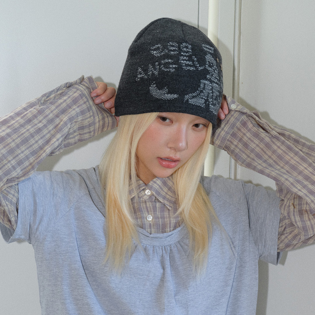 Women's Wool Jacquard Knit Beanie N6J102