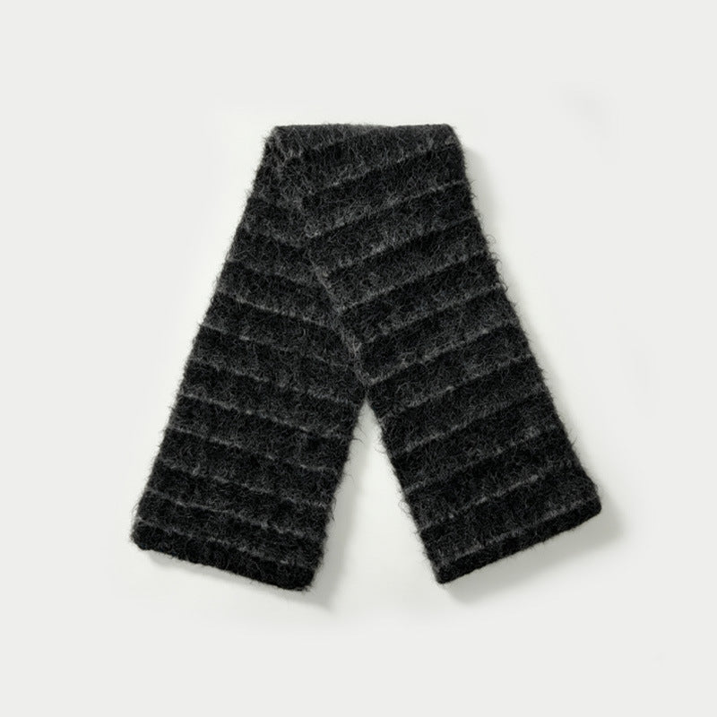 Womens Wool Blend Color Block Striped Knit Scarf N6K235