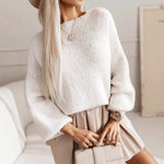 Load image into Gallery viewer, Bow Open Back Cardigan Puffed Mid Weight White N5Z686
