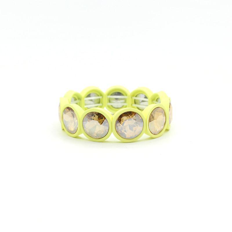 Enamel Flower Bangle Color Crystal Glass Stove S5P031