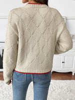 Load image into Gallery viewer, Round Neck Fish Jacquard Knit Sweater Women N6H300