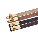 Load image into Gallery viewer, Matte Finish No-Hole Lock Buckle Genuine Leather Belt N6H324