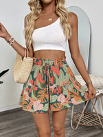 Load image into Gallery viewer, Tropical Print Elastic Waist Shorts Women N6C238
