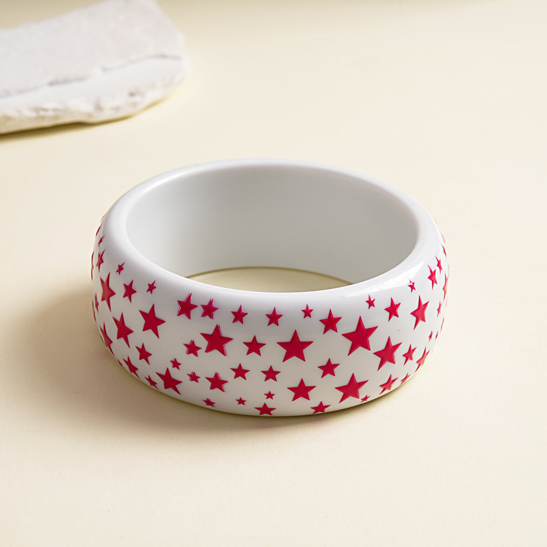 Womens Marbled Star Print Resin Bracelet N6K142