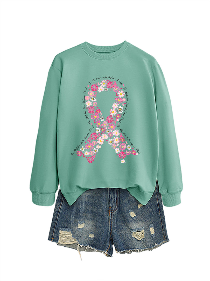 Casual Printed Crewneck Sweatshirt Women N6H046
