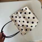 Load image into Gallery viewer, Black Rice Polka Dot Cotton Linen Bag Handheld Shoulder N6F183