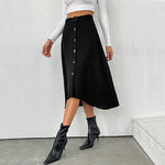 Load image into Gallery viewer, Midi Skirt Lightweight Black N5Z529