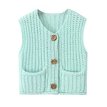 Load image into Gallery viewer, Patch Pocket Vest Sleeveless Knit Lightweight N5Z245
