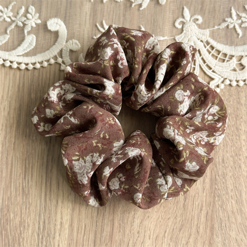 Floral Print Elastic Hair Scrunchie Women N6D001