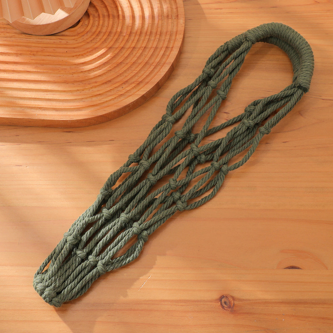 Handwoven Water Bottle Mesh Bag Cotton Linen N6G085