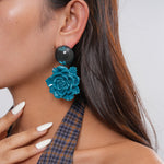 Load image into Gallery viewer, Womens Marbled Floral Resin Stud Earrings N6K173