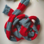 Load image into Gallery viewer, Mohair Blend Long Loop Scarf Striped Pattern  M5A082