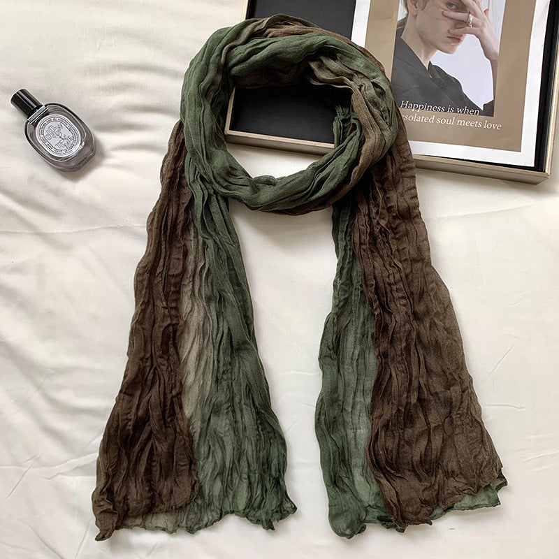 Pleated Gradient Scarf Women Sun Protection N6H247