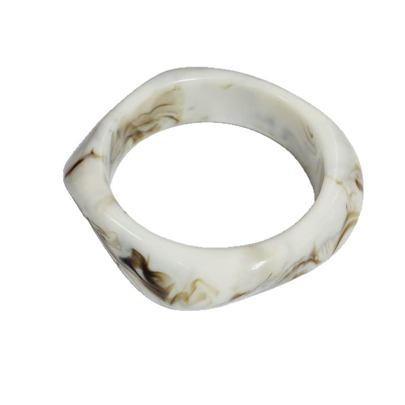 Geometric Ombre Resin Bangle Curved Acetate Contour S5P256
