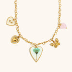 Load image into Gallery viewer, Color Gradient Heart Butterfly Necklace Steel S5P223
