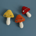 Load image into Gallery viewer, Hand Crochet Mushroom Brooch Wool Yarn Pin N6G045