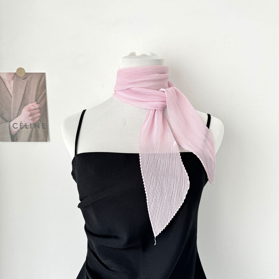 Crinkle Scarf Multi Way Hair Neck Bag Tie Solid Color M5A323