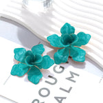 Load image into Gallery viewer, Metal Drop Fill Floral Studs Iron Enameled Statement S5P164
